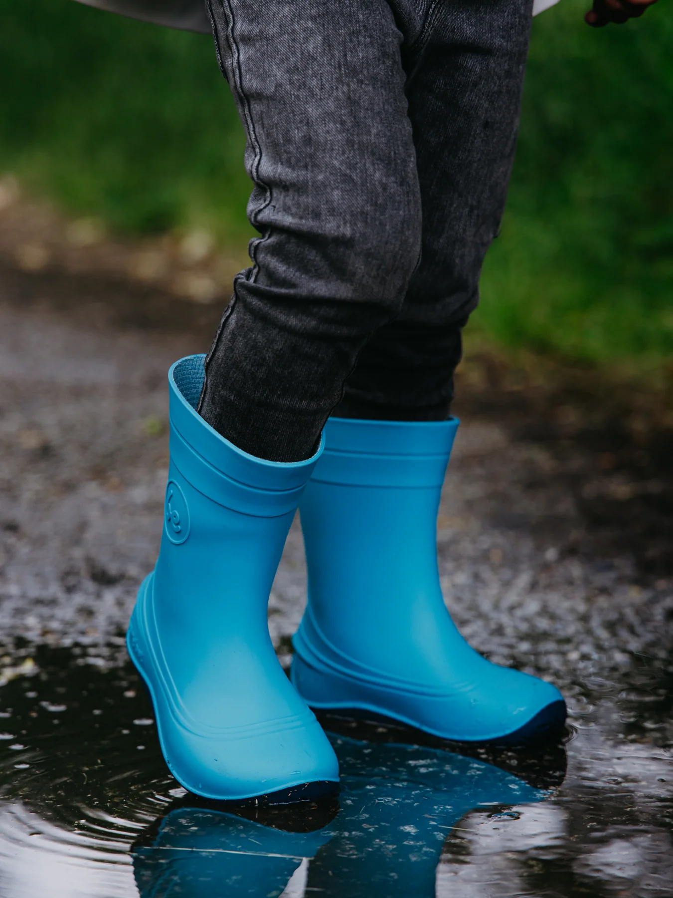 Be Lenka Kids Barefoot Rain Boots Pudds - Aqua Blue - Image 4