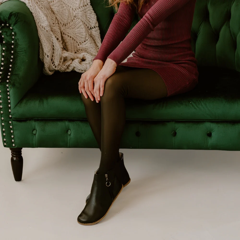 Designed By Anya Rosa Zipper Boot Black Smooth - Image 3