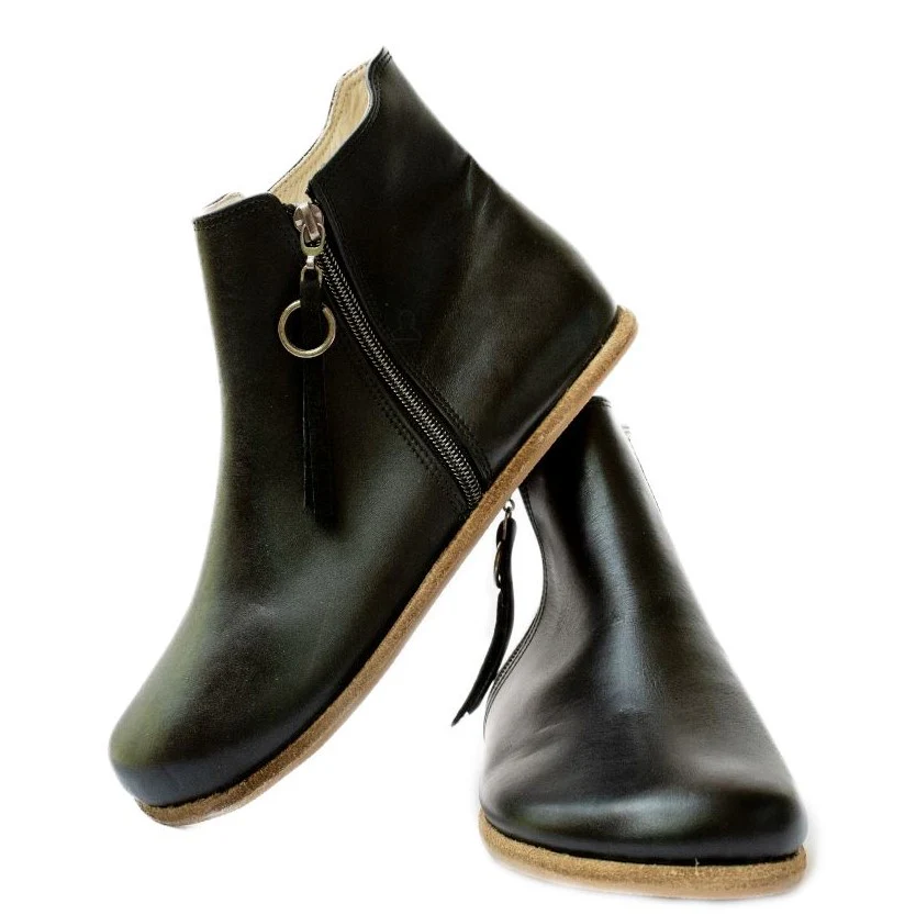 Designed By Anya Rosa Zipper Boot Black Smooth - Image 4