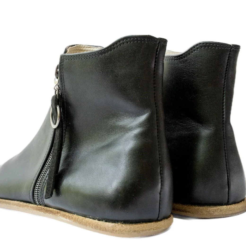 Designed By Anya Rosa Zipper Boot Black Smooth - Image 5