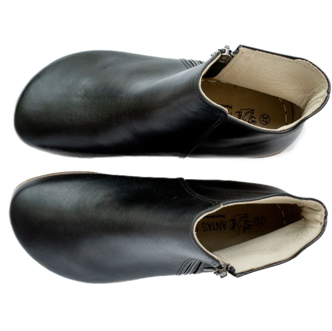 Designed By Anya Rosa Zipper Boot Black Smooth - Image 6