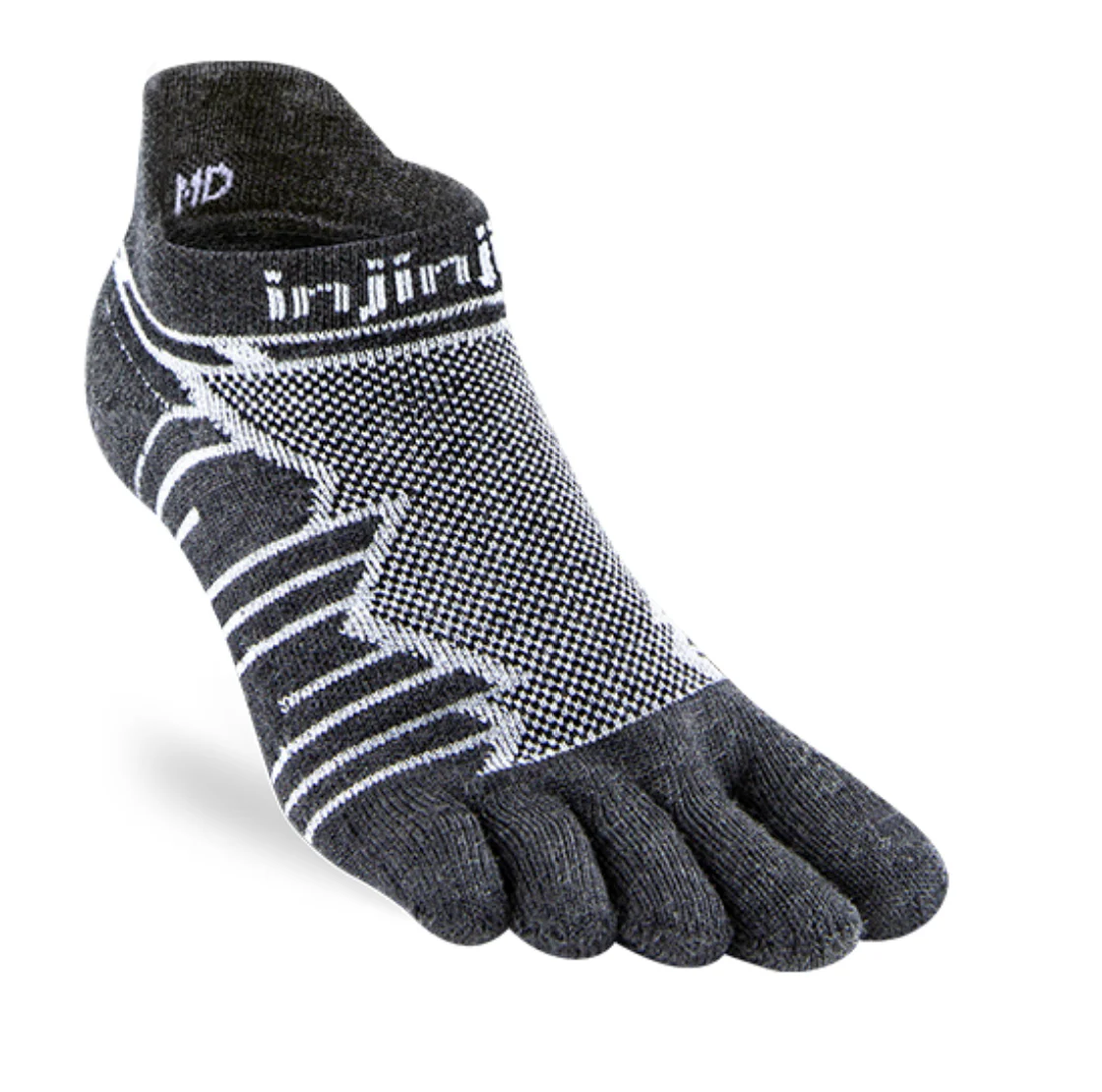 Injinji Ultra Run Midweight No Show Merino Wool Slate