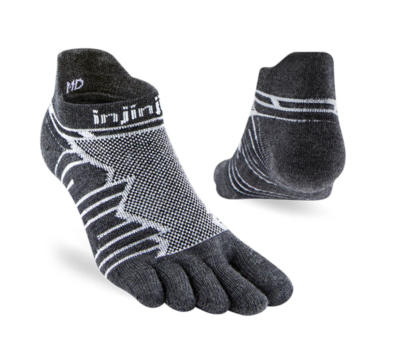 Injinji Ultra Run Midweight No Show Merino Wool Slate - Image 2