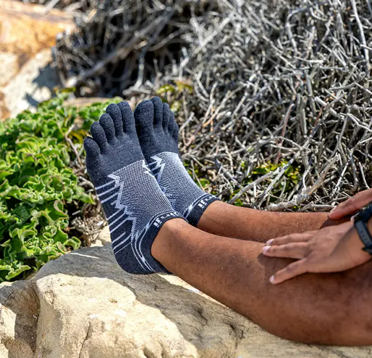 Injinji Ultra Run Midweight No Show Merino Wool Slate - Image 3