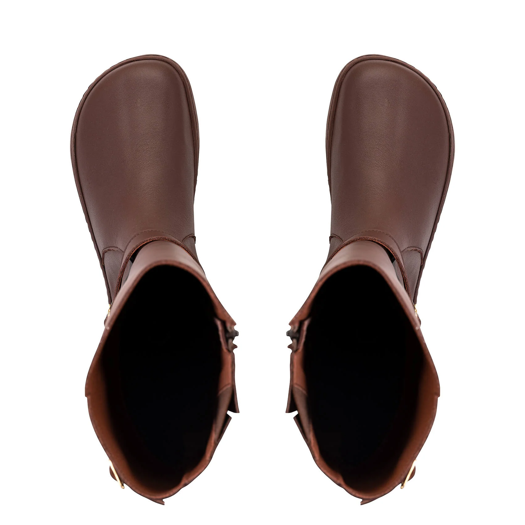 Shapen Glam Knee-High Barefoot Boots - Brown Leather - Image 2